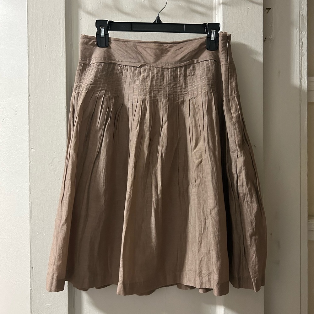 Banana Republic Tan Knee-Length A-Line Skirt